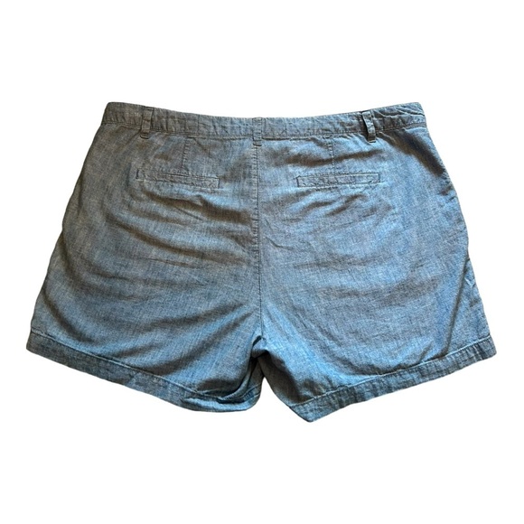 4/$20 GAP blue chambray 3 inch city shorts- midrise - size  16- 100% cotton - Picture 6 of 8